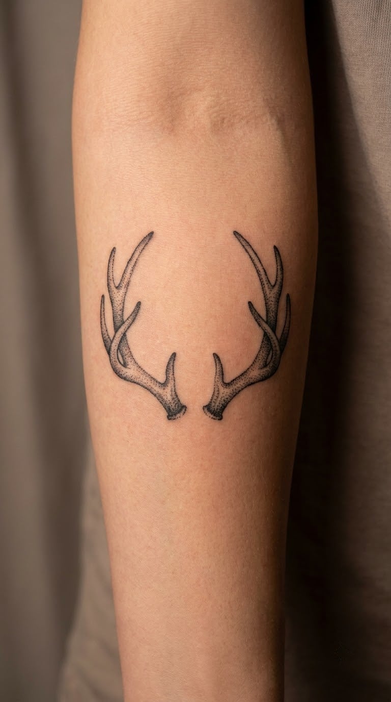 Dotwork Antler Pair