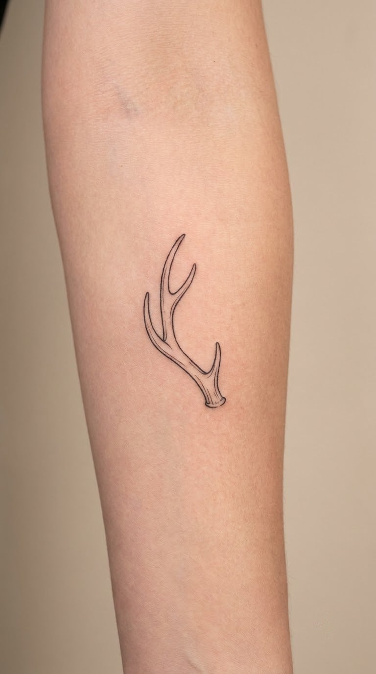 Single Fine-Line Antler
