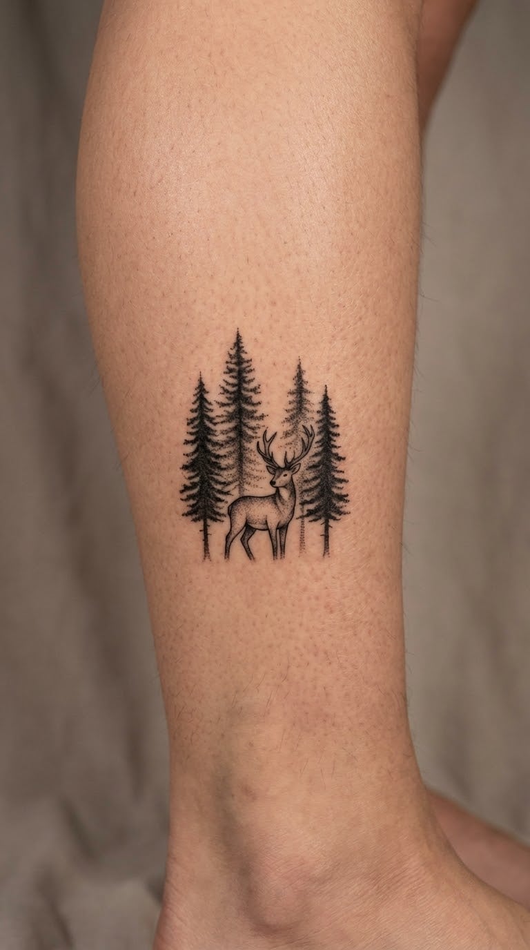 Antlered Stag in a Forest