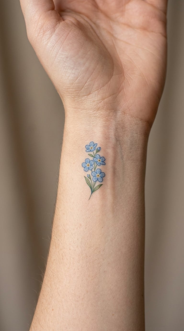 Forget-Me-Not Cluster, Inner Wrist, 2.5cm