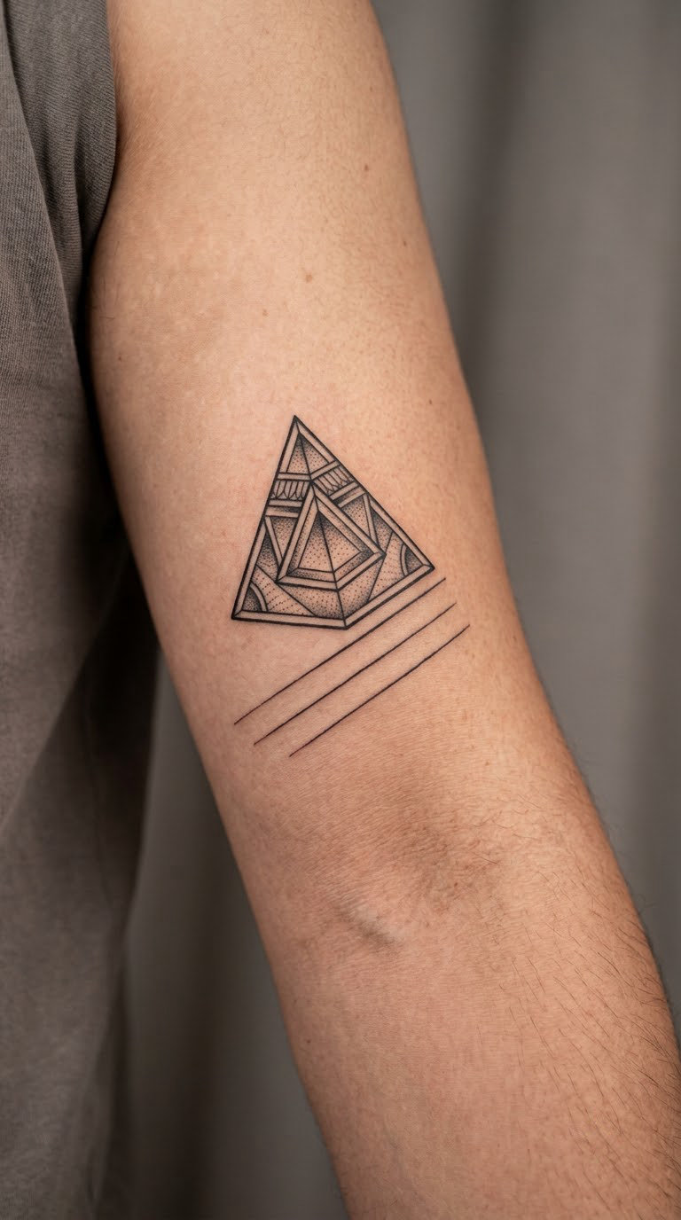 Geometric Pyramid and Shadowed Sand Lines