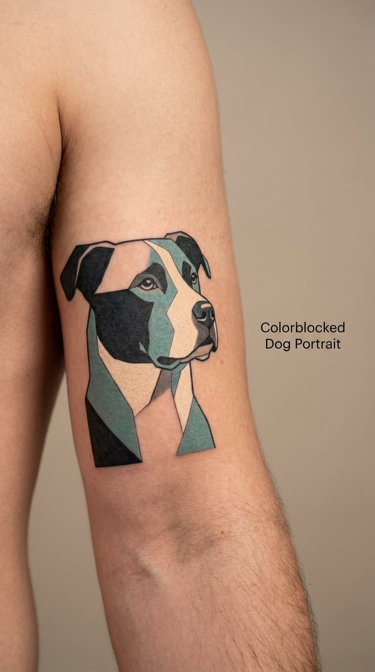Colorblocked Dog Portrait