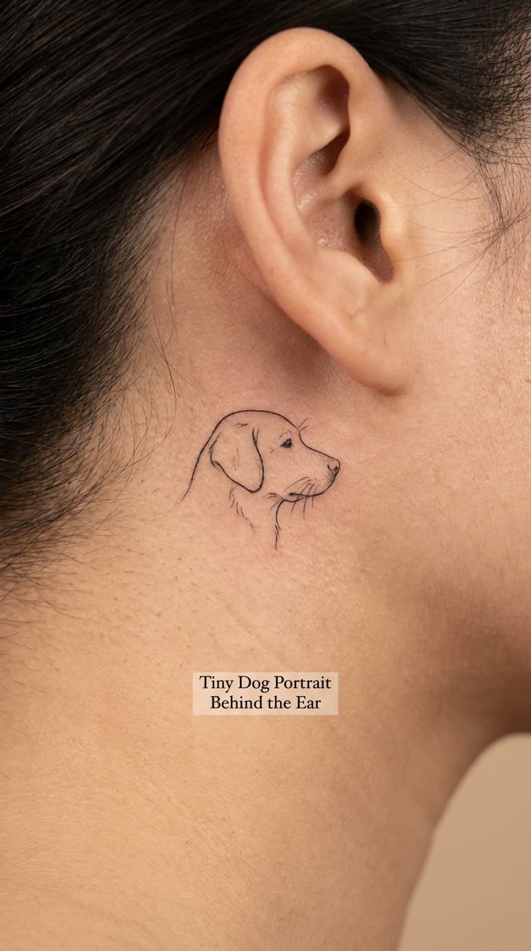 Tiny Dog Portrait Behind the Ear