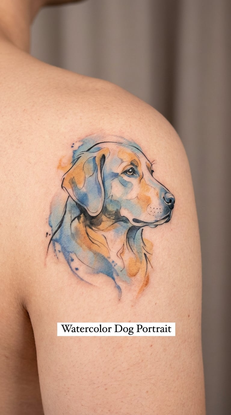 Watercolor Dog Portrait