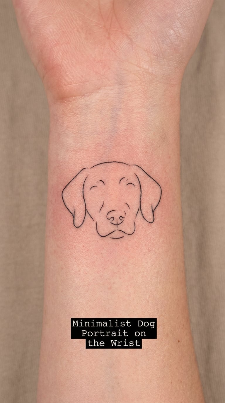 Minimalist Dog Portrait on the Wrist