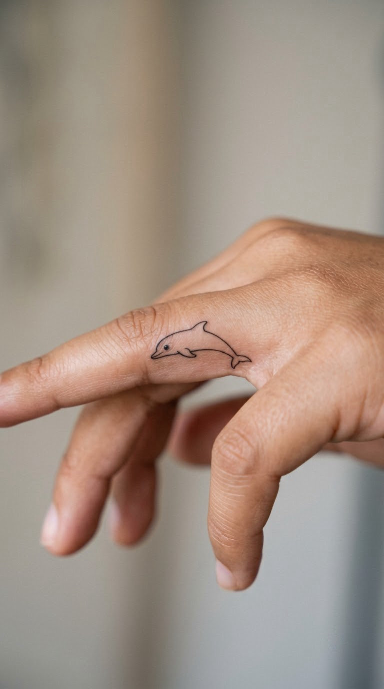 Micro Dolphin on the Finger