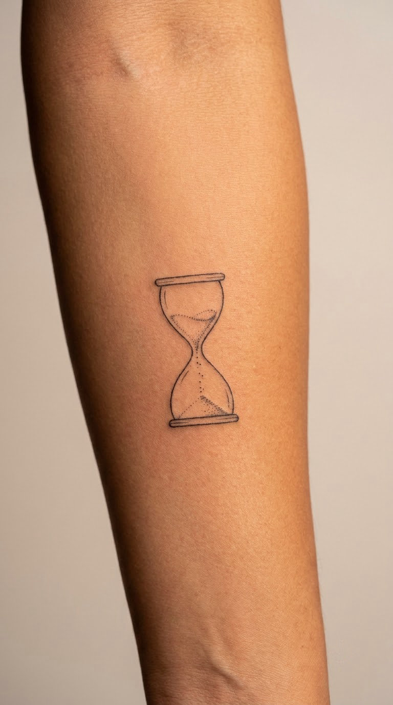Hourglass with Falling Sand Dots