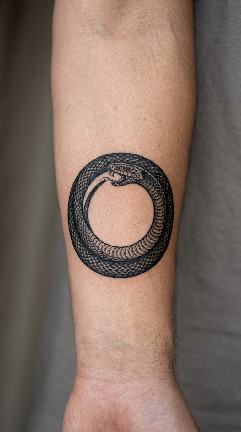 Coiled Serpent With a Negative-Space Center