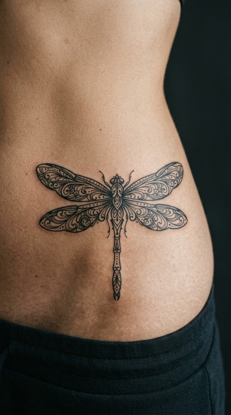Ornamental Dragonfly on the Hip Bone