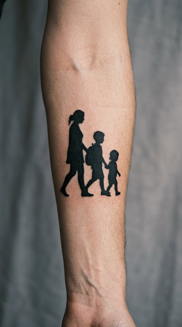 Blackwork Family Profile Silhouette