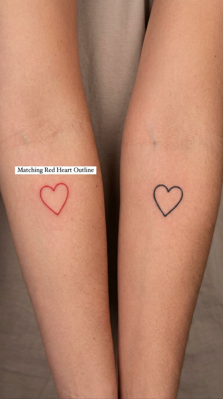 Matching Red Heart Outline