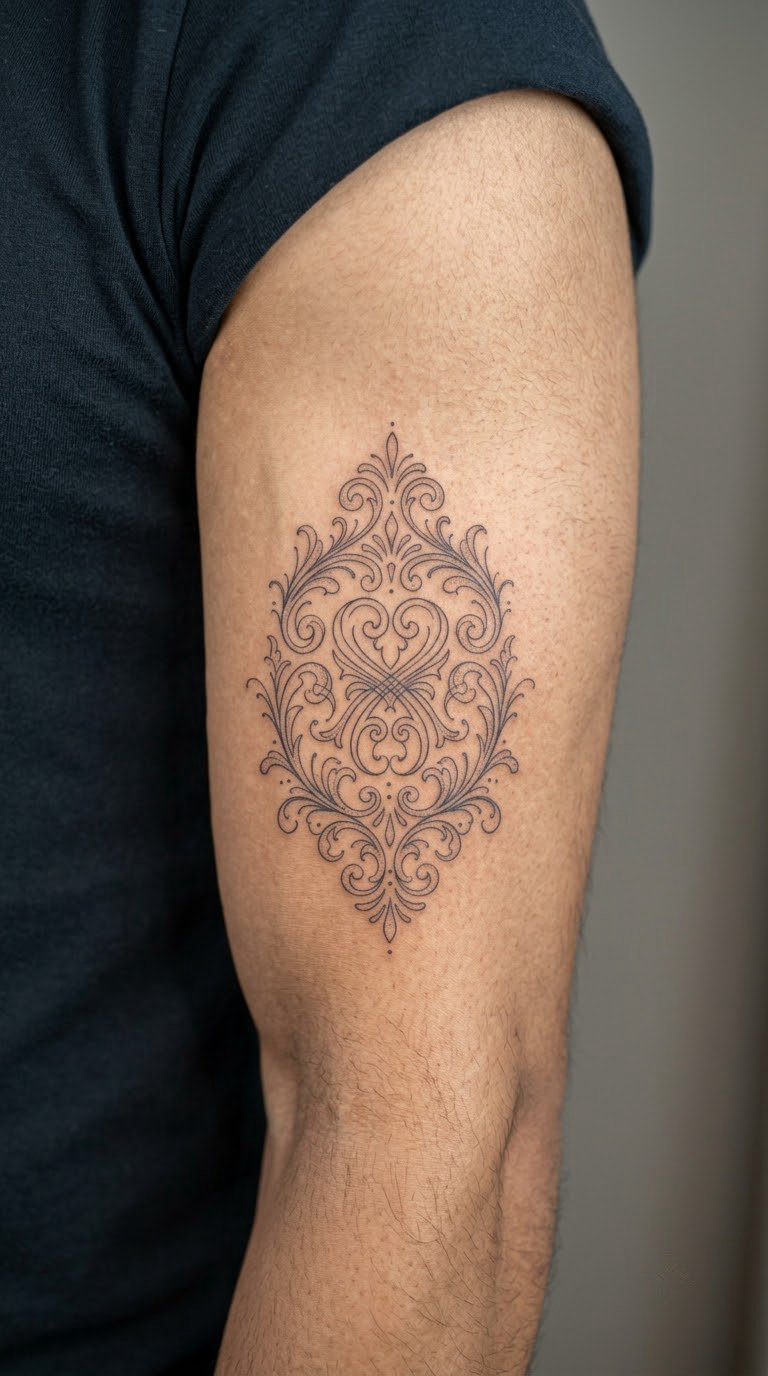 Filigree Monogram on the Inner Bicep