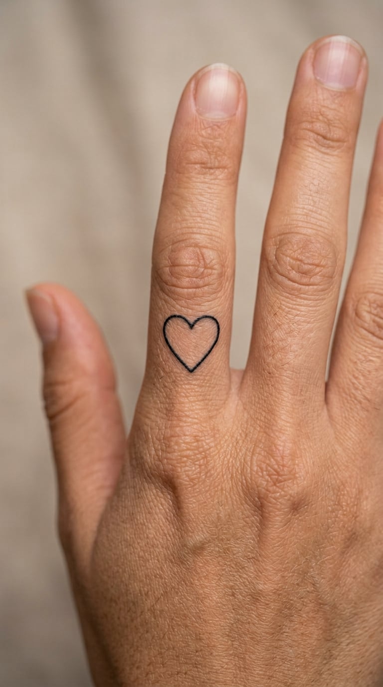 Minimal Heart Outline on the Back of the Hand