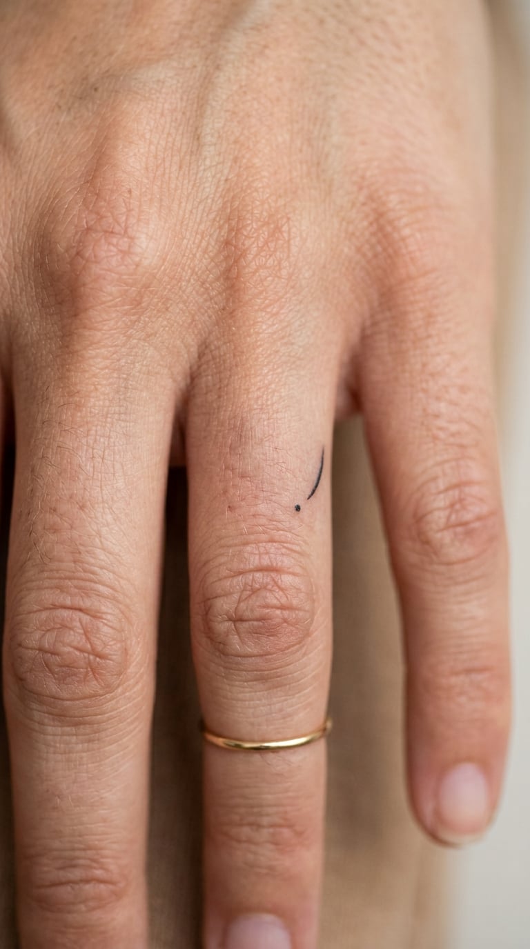 Matching Micro Line and Dot for Couples on the Ring Finger
