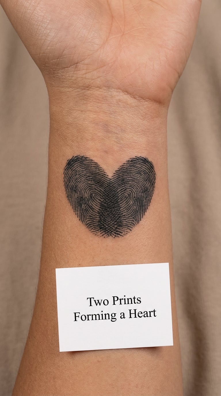 Two Prints Forming a Heart