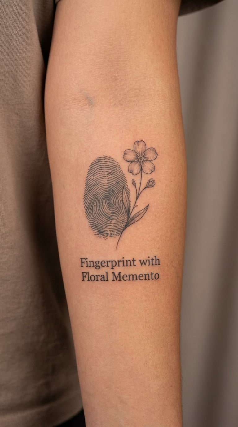 Fingerprint with Floral Memento