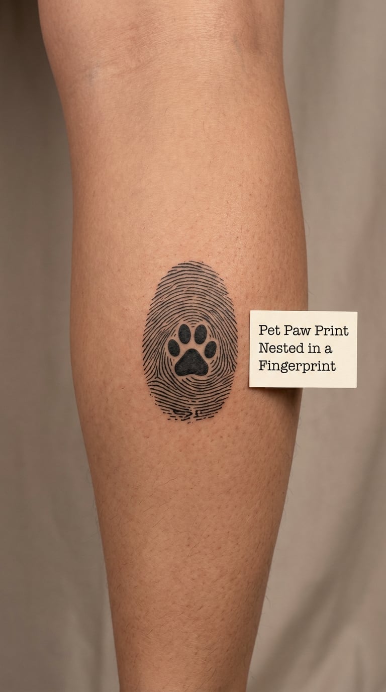Pet Paw Print Nested in a Fingerprint