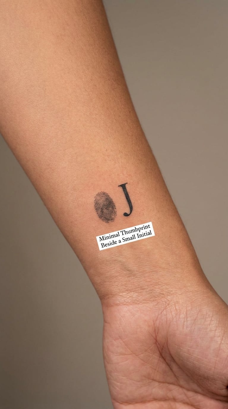Minimal Thumbprint Beside a Small Initial