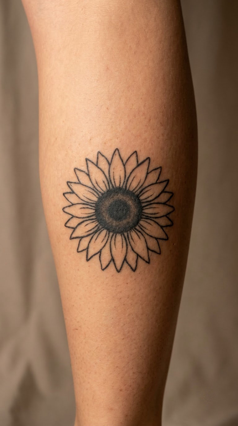 Simple Sunflower Outline