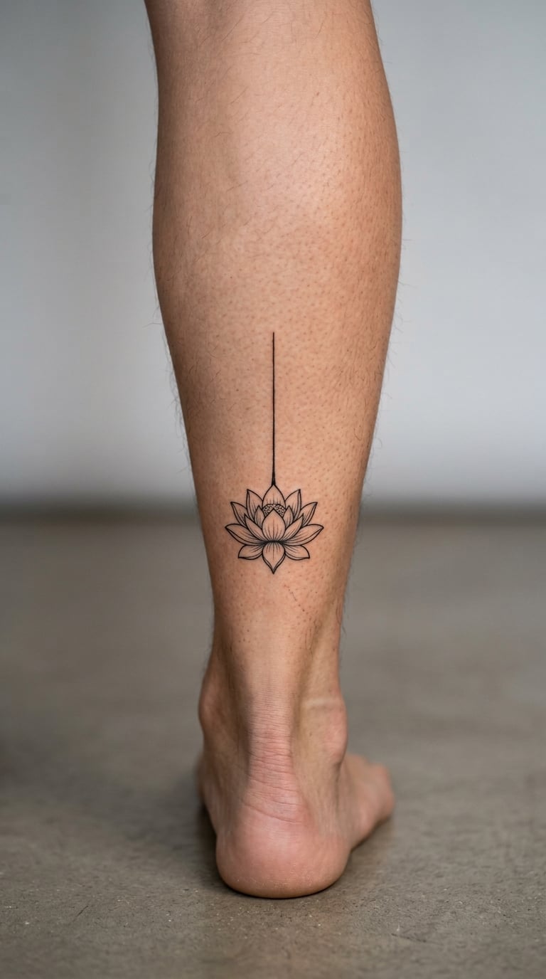 Lotus Rising Along the Achilles Tendon