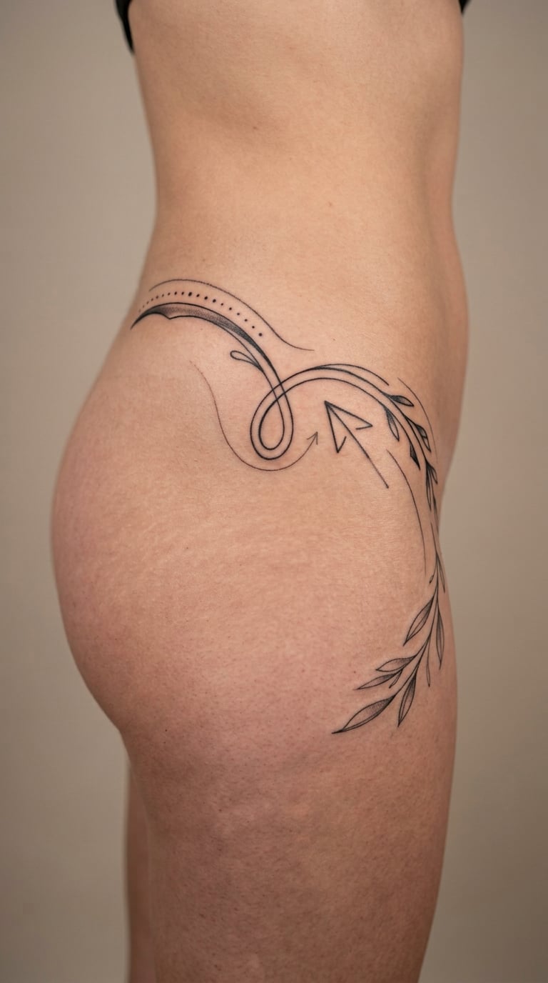 Where to place a flower tattoo on the hip