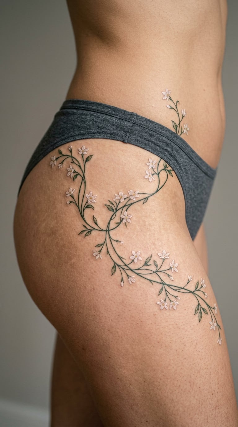 Jasmine vine wrapping the hip