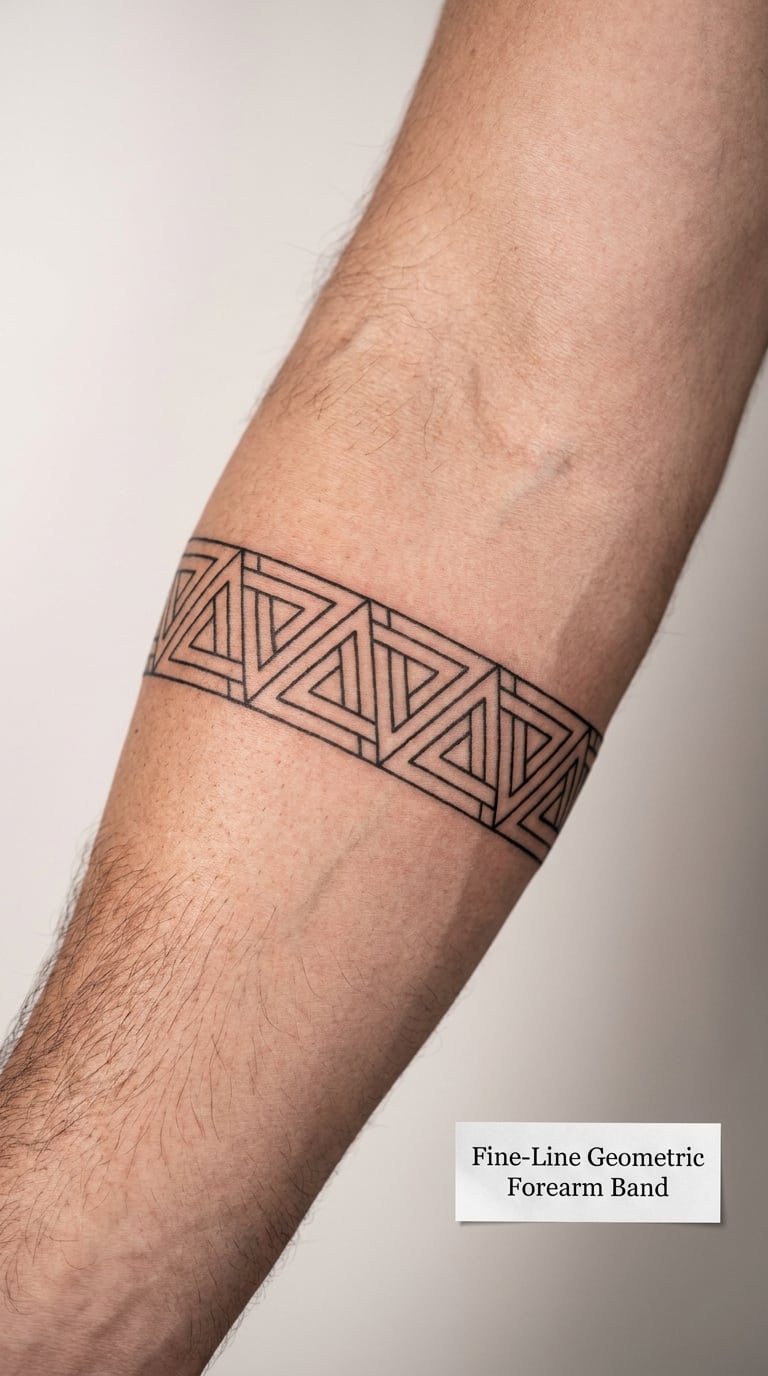 Fine-Line Geometric Forearm Band