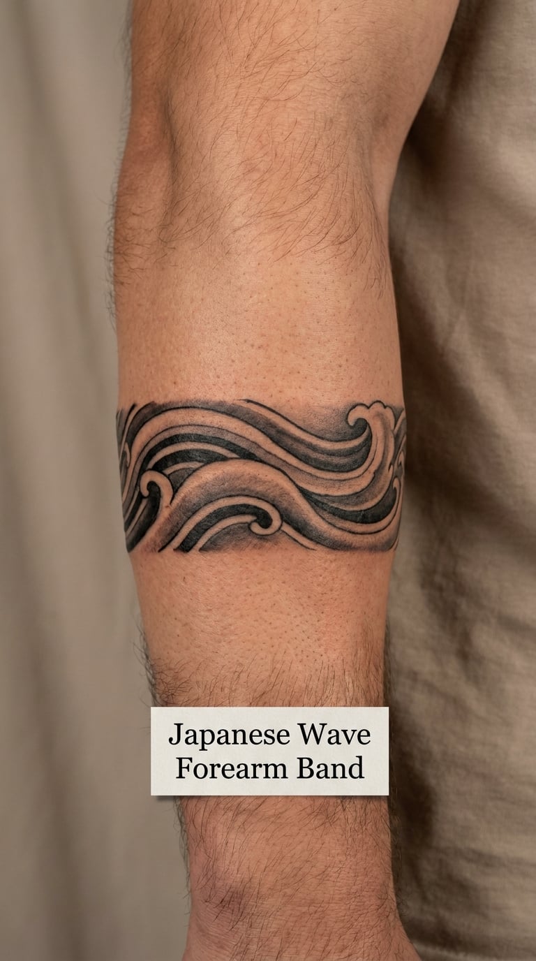 Japanese Wave Forearm Band