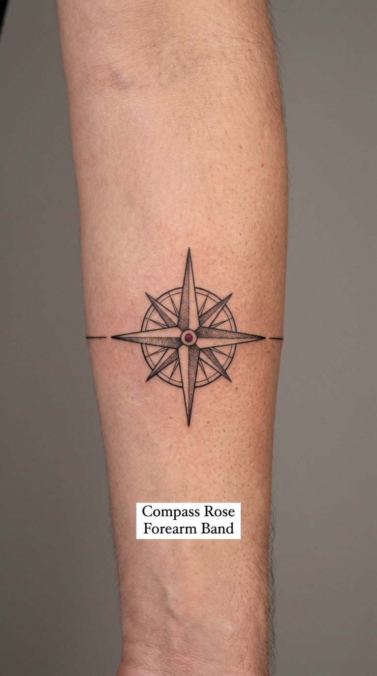 Compass Rose Forearm Band