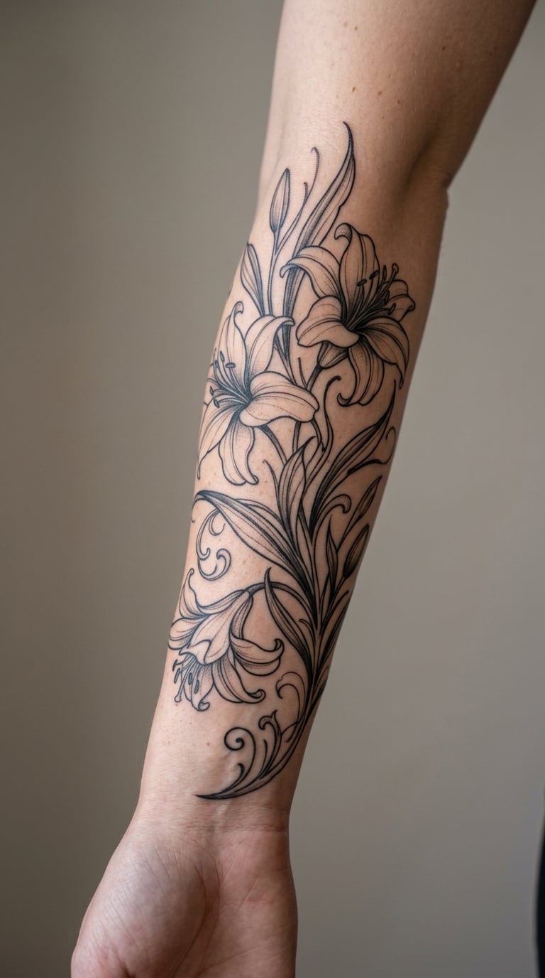 Art Nouveau Lily Sleeve