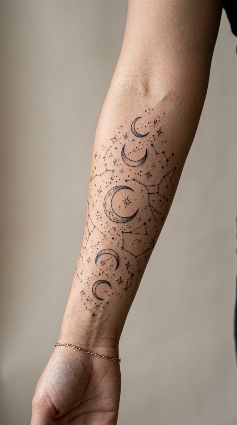 Celestial Moon and Star Sleeve