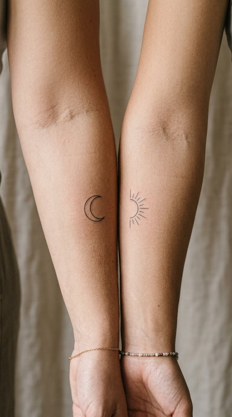 Sun and Moon Matching Pair