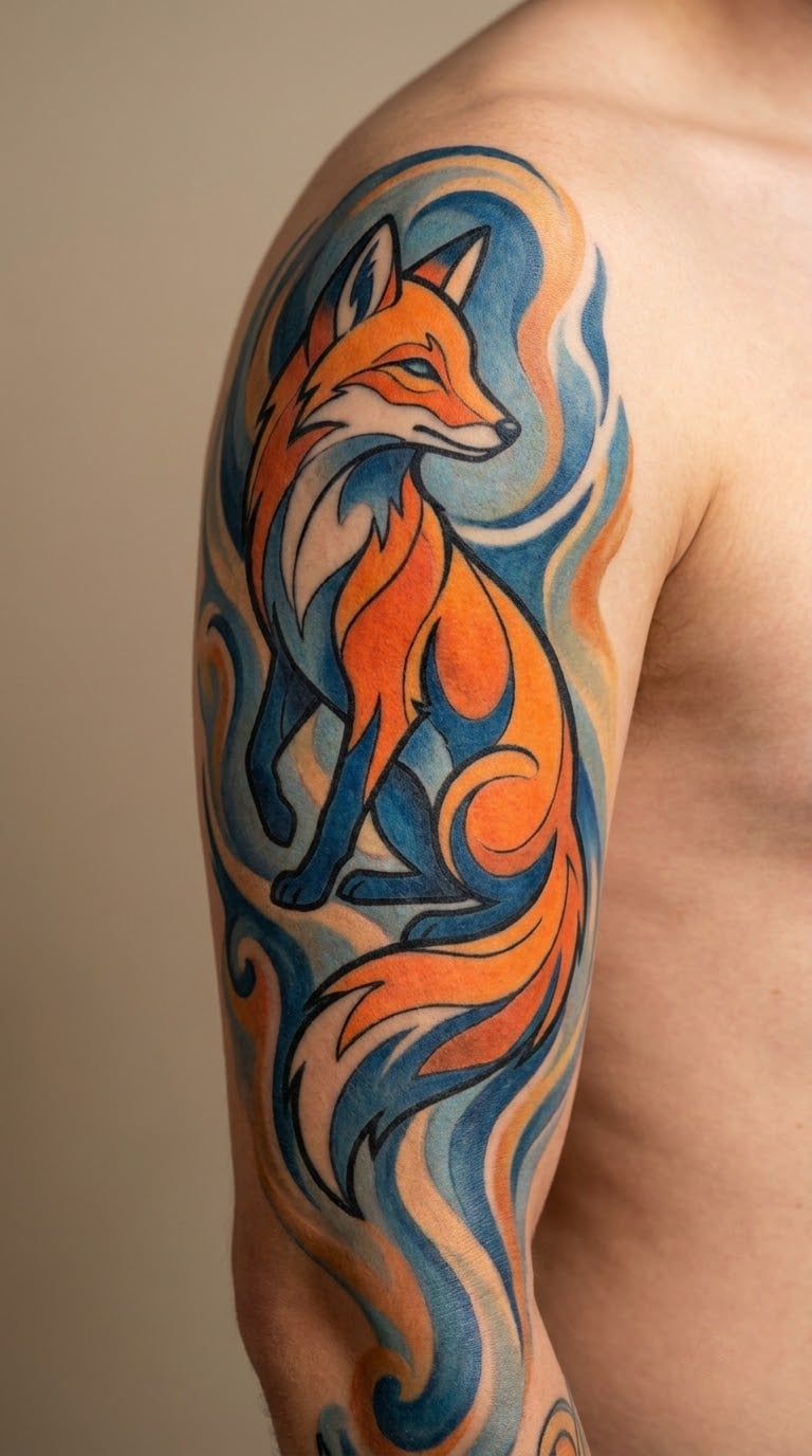 Colorful Fox Sleeve Element