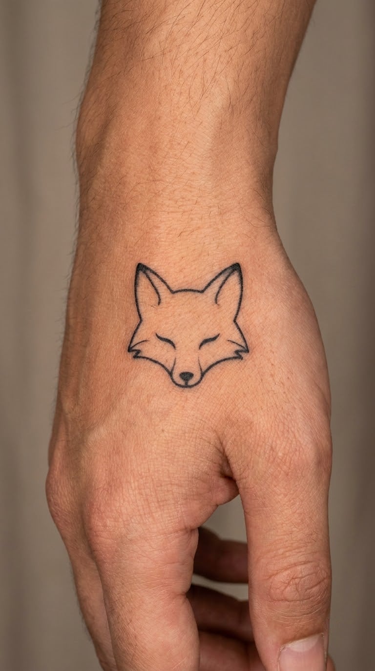 Minimalist Fox Head Outline