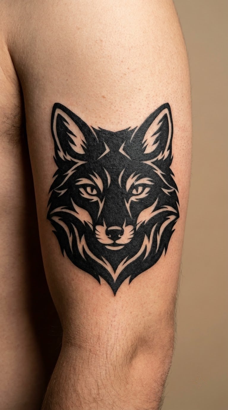 Blackwork Fox Head