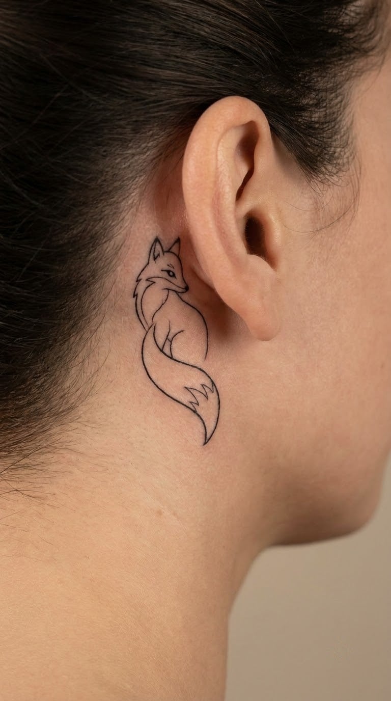 Tiny Fox Behind the Ear