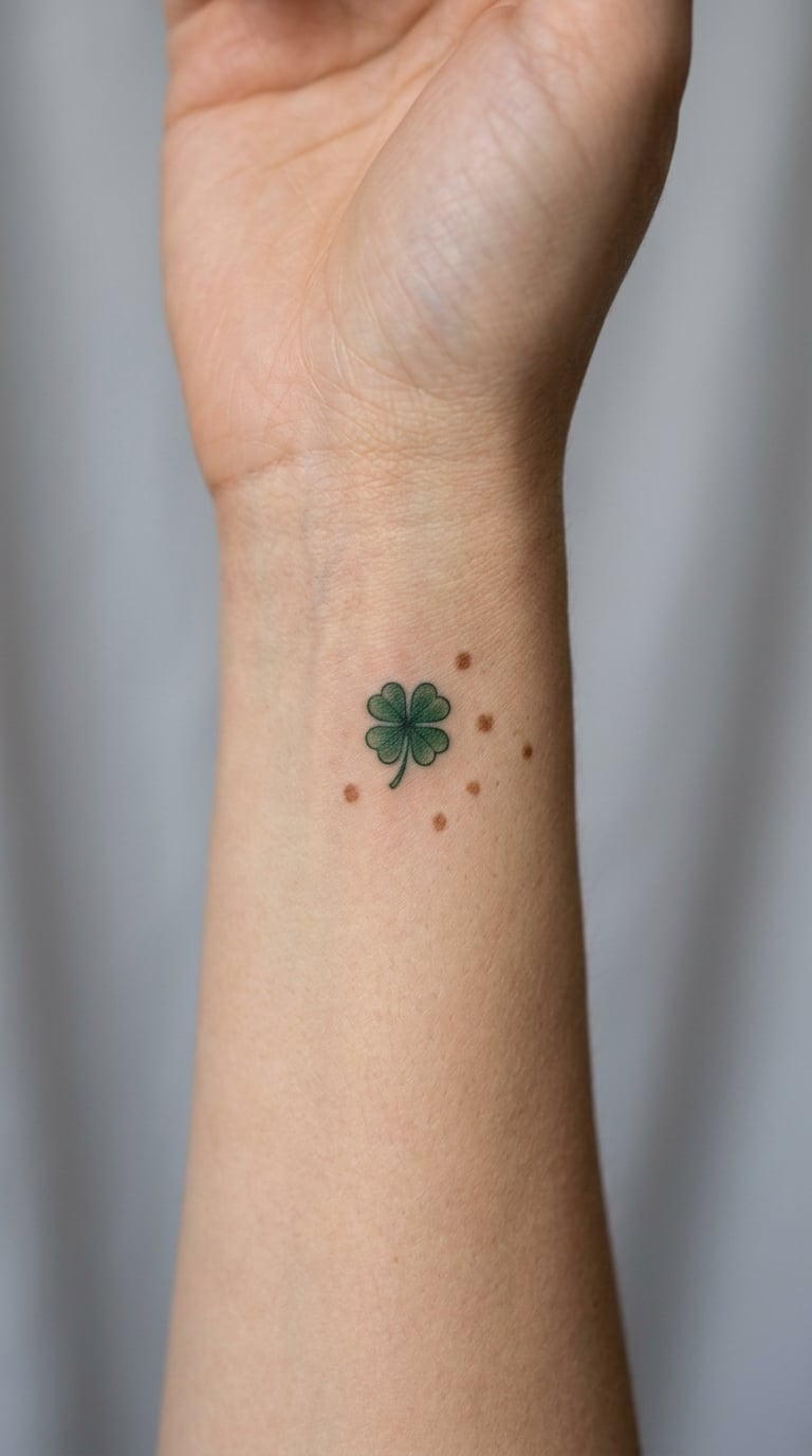 Tiny Lucky Clover and Four Dots