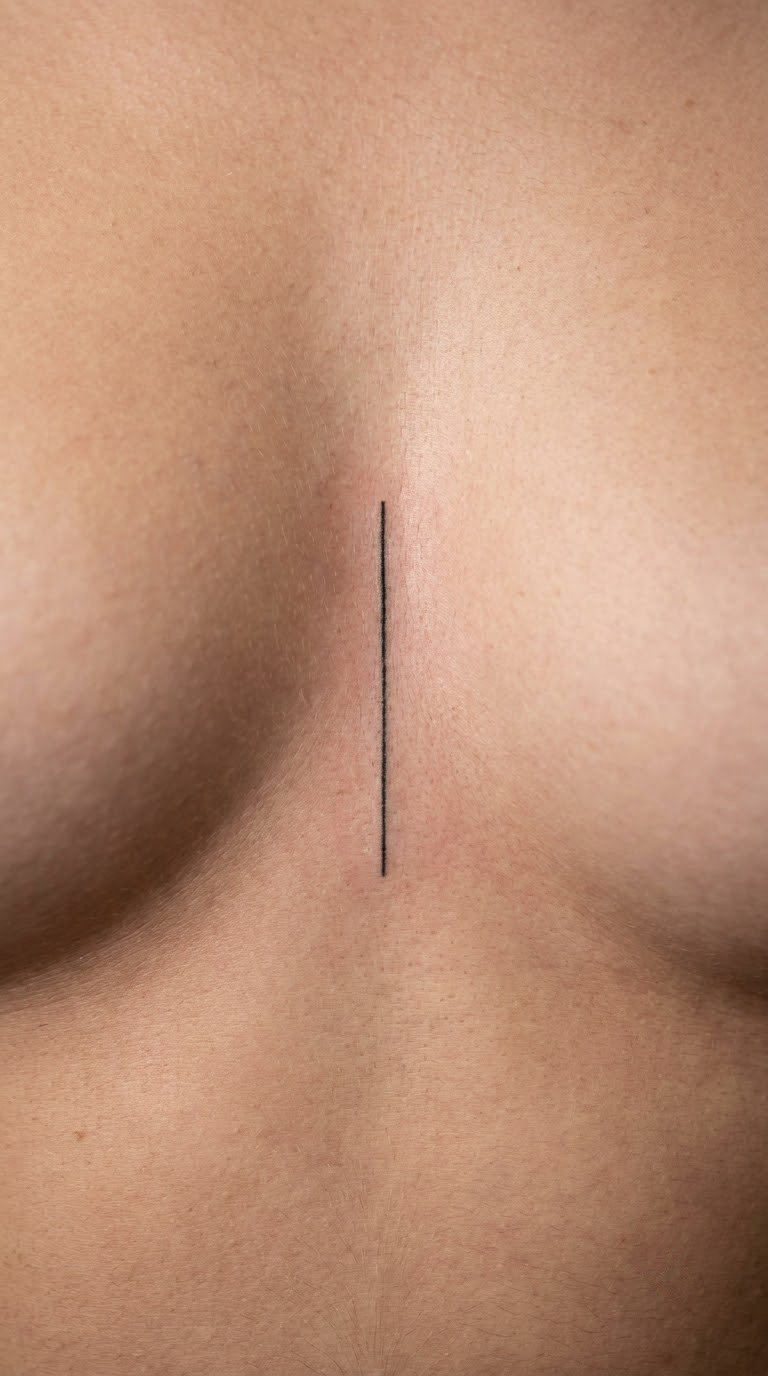 Courage Minimalist Sternum Tattoo