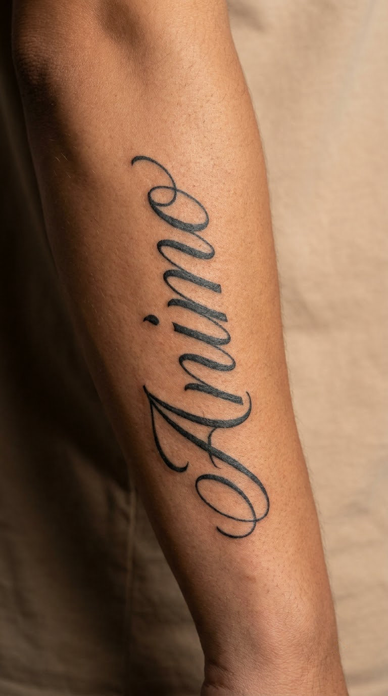 Resilience Script Sleeve Accent Tattoo
