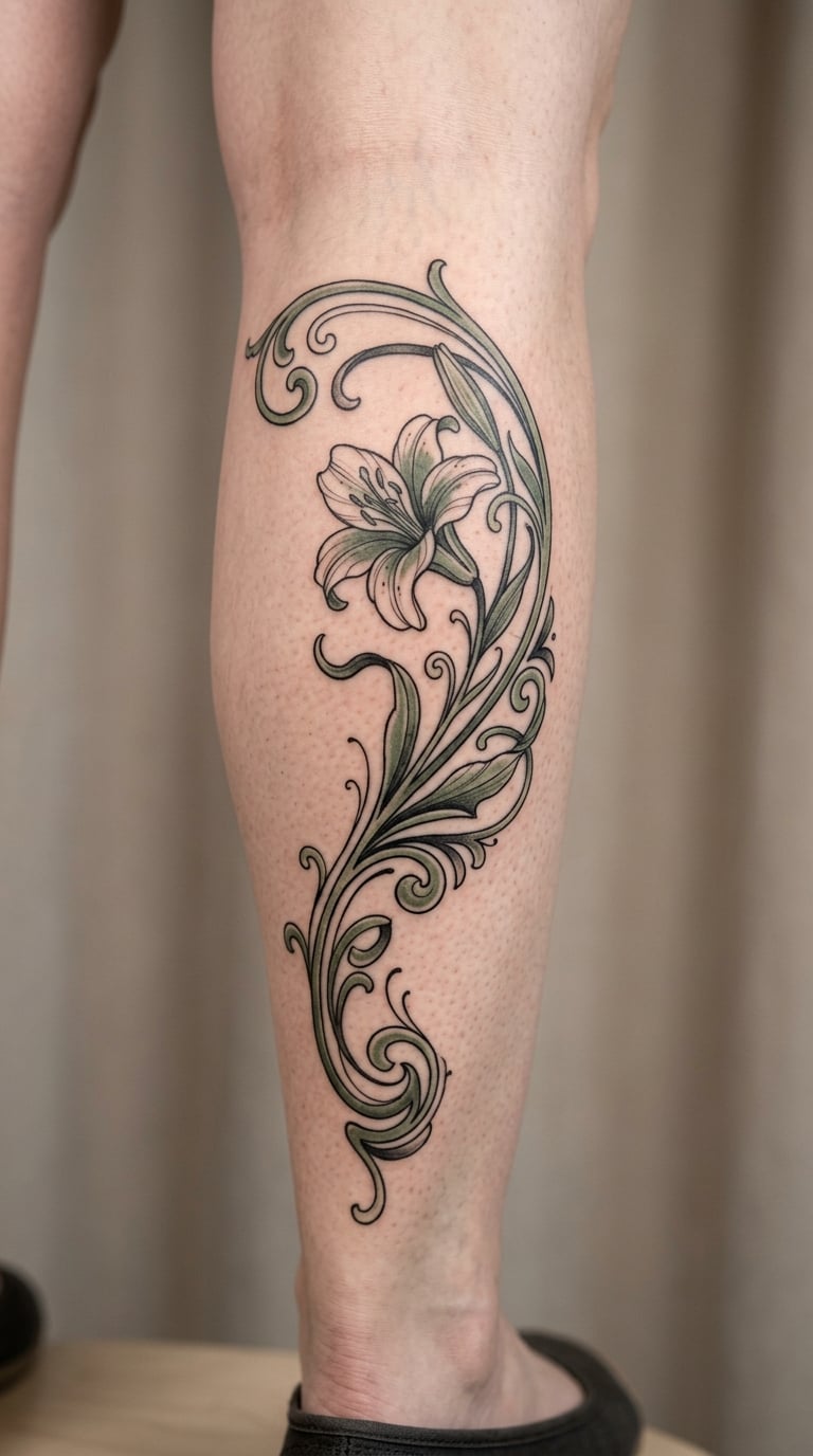 Art Nouveau Lily and Frame