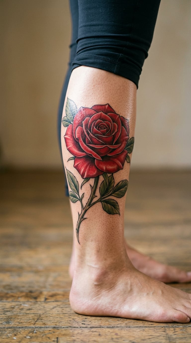 Realistic Rose Garment Tattoo