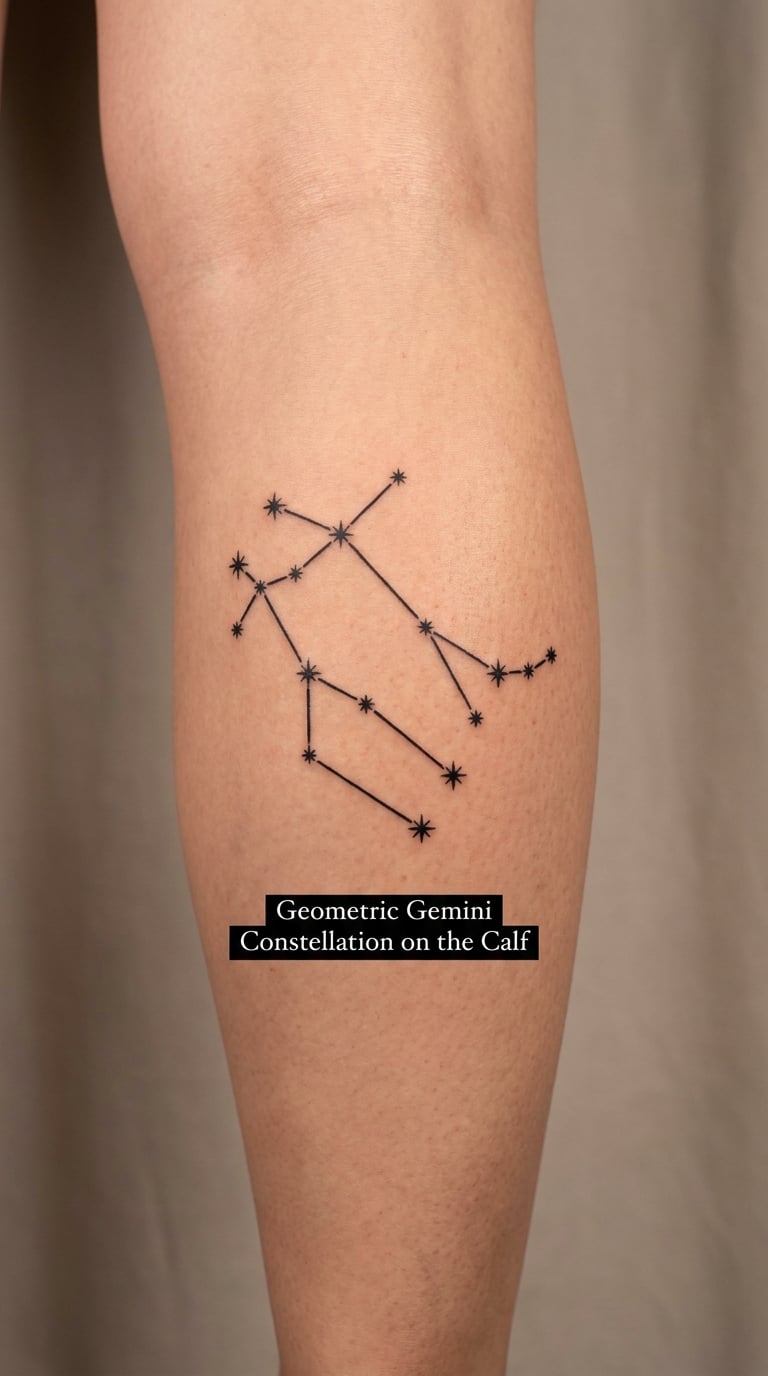 Geometric Gemini Constellation on the Calf