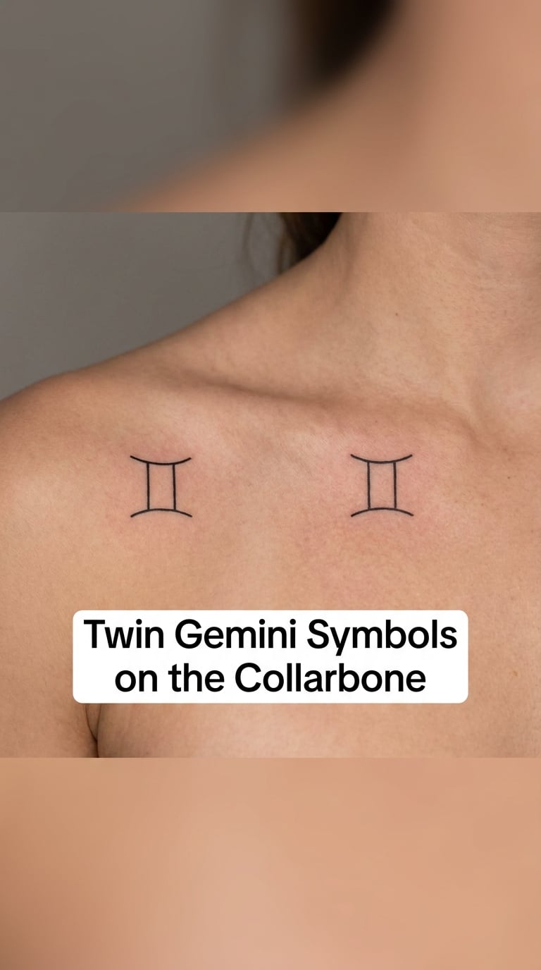Twin Gemini Symbols on the Collarbone