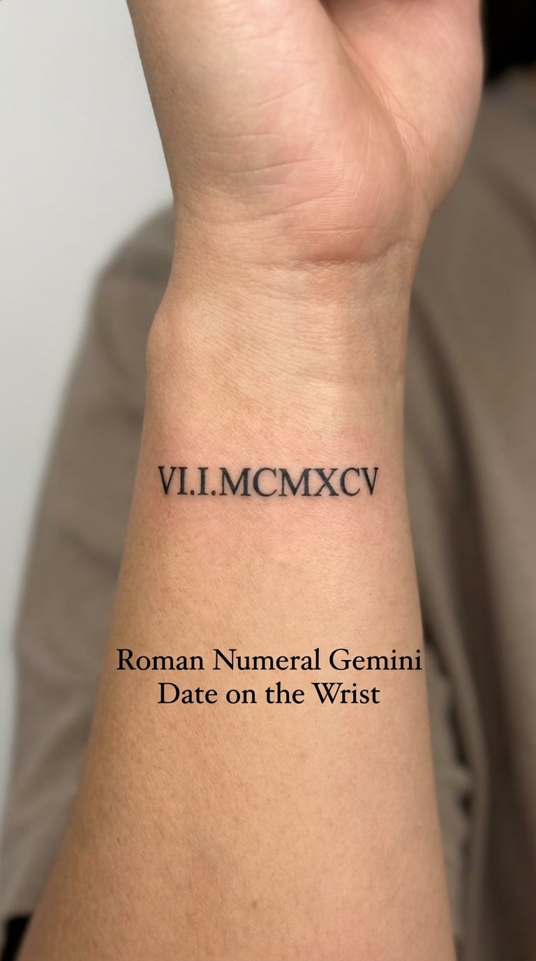 Roman Numeral Gemini Date on the Wrist