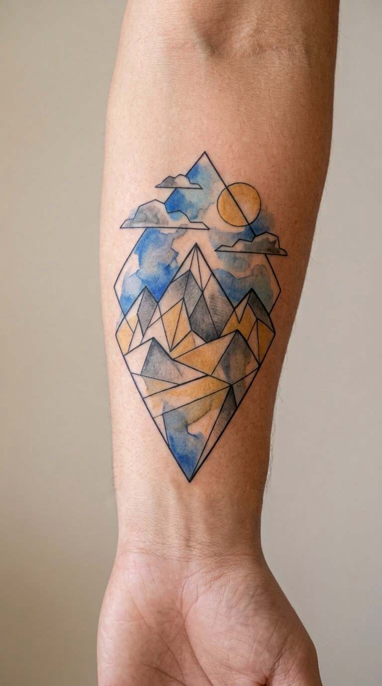 Watercolor Polygon Peaks