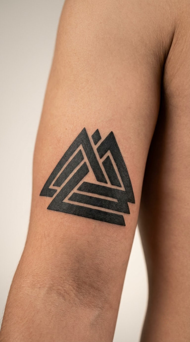 Blackwork Overlapping Triangles