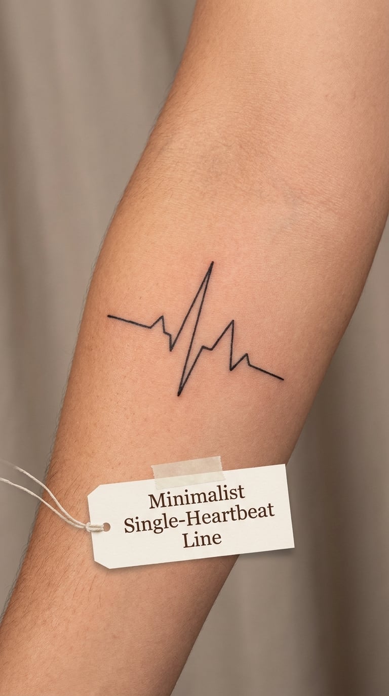 Minimalist Single-Heartbeat Line