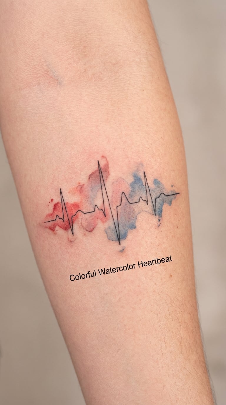 Colorful Watercolor Heartbeat