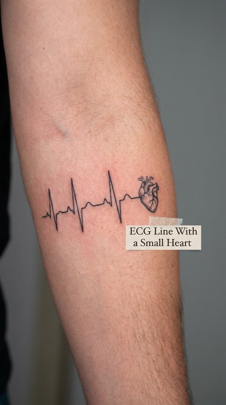 ECG Line With a Small Heart