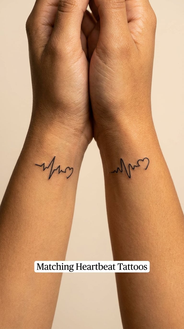 Matching Heartbeat Tattoos